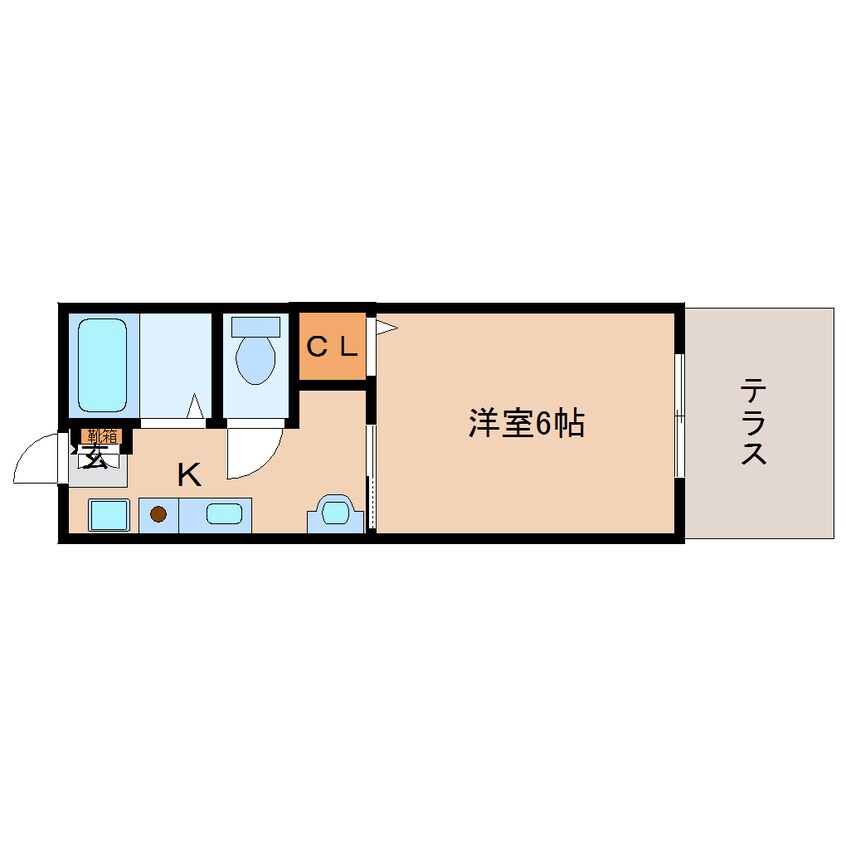 間取図 近鉄京都線/高の原駅 徒歩9分 1階 築25年