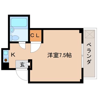 間取図 近鉄難波線・奈良線/大和西大寺駅 徒歩6分 2階 築36年