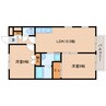 近鉄難波線・奈良線/菖蒲池駅 徒歩14分 2階 築31年 2LDKの間取り