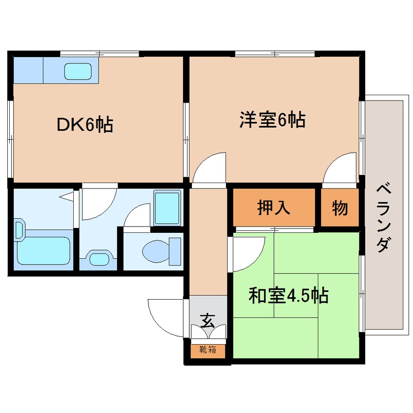 間取図 近鉄橿原線/西ノ京駅 徒歩8分 2階 築30年
