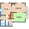 近鉄京都線/新祝園駅 徒歩5分 1階 築23年 2DKの間取り