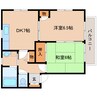 近鉄京都線/新祝園駅 徒歩5分 1階 築24年 2DKの間取り