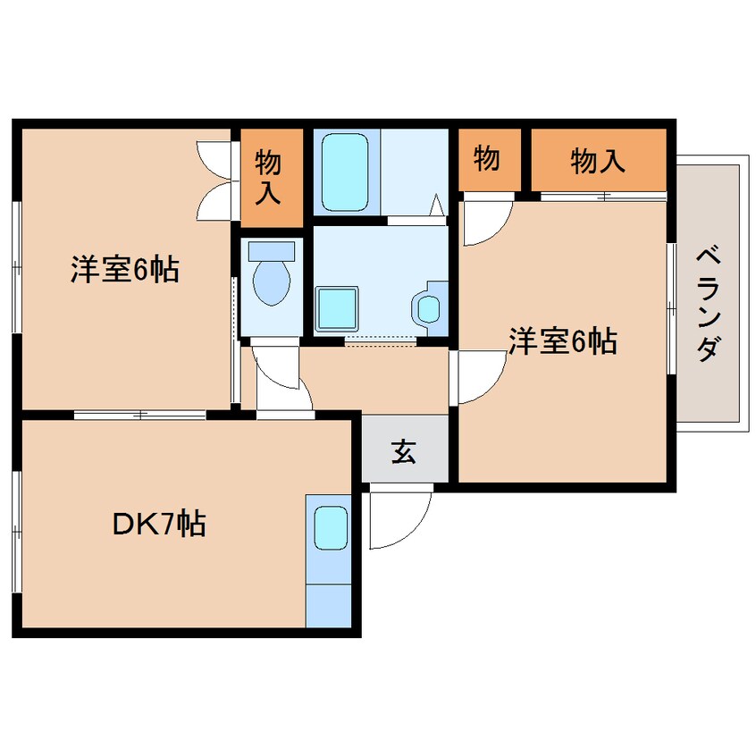 間取図 近鉄京都線/平城駅 徒歩6分 2階 築32年