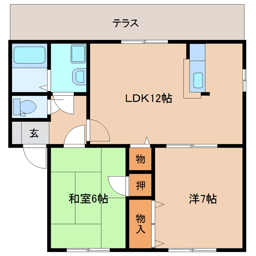 間取図 近鉄京都線/新祝園駅 徒歩4分 1階 築22年