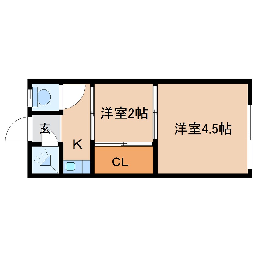 間取図 近鉄難波線・奈良線/大和西大寺駅 徒歩10分 1階 築49年