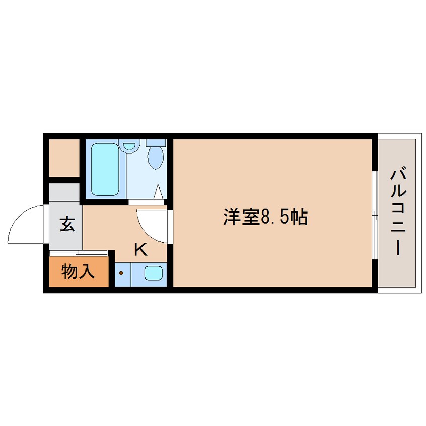 間取図 近鉄京都線/山田川駅 徒歩3分 4階 築29年