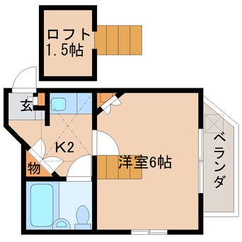 間取図 近鉄難波線・奈良線/大和西大寺駅 徒歩7分 2階 築34年