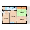近鉄難波線・奈良線/大和西大寺駅 徒歩7分 2階 築40年 3LDKの間取り