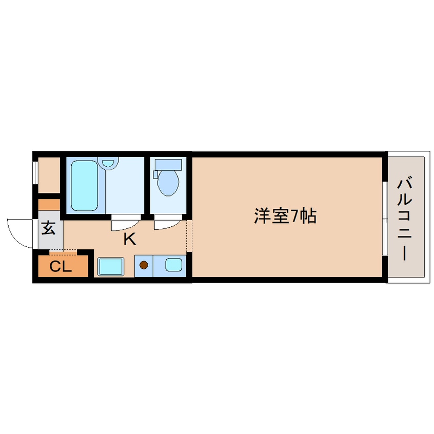 間取図 近鉄難波線・奈良線/大和西大寺駅 徒歩9分 1階 築32年