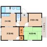 近鉄京都線/高の原駅 バス:5分:停歩1分 2階 築32年 3DKの間取り