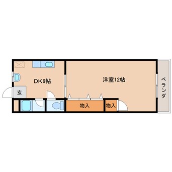 間取図 近鉄難波線・奈良線/大和西大寺駅 徒歩10分 3階 築46年