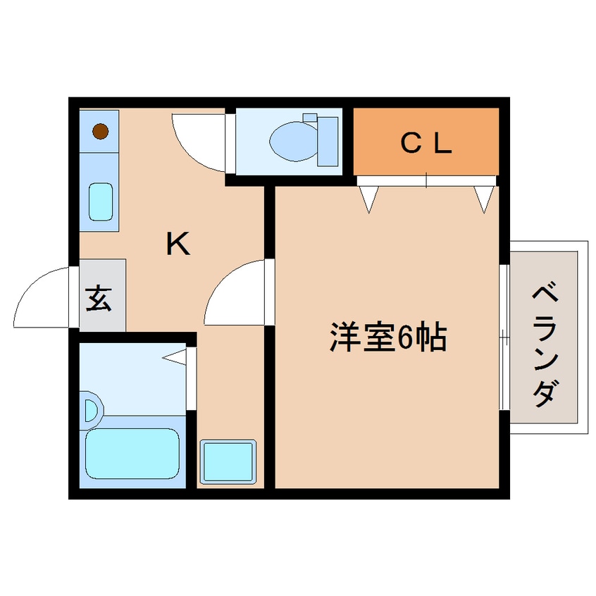 間取図 近鉄京都線/新祝園駅 徒歩2分 1階 築29年