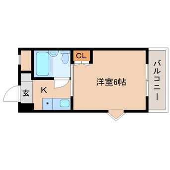 間取図 近鉄難波線・奈良線/菖蒲池駅 徒歩4分 2階 築36年