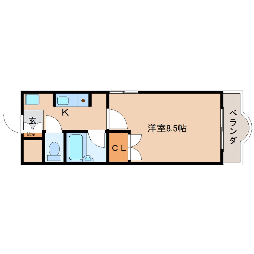 間取図 近鉄難波線・奈良線/大和西大寺駅 徒歩15分 2階 築29年