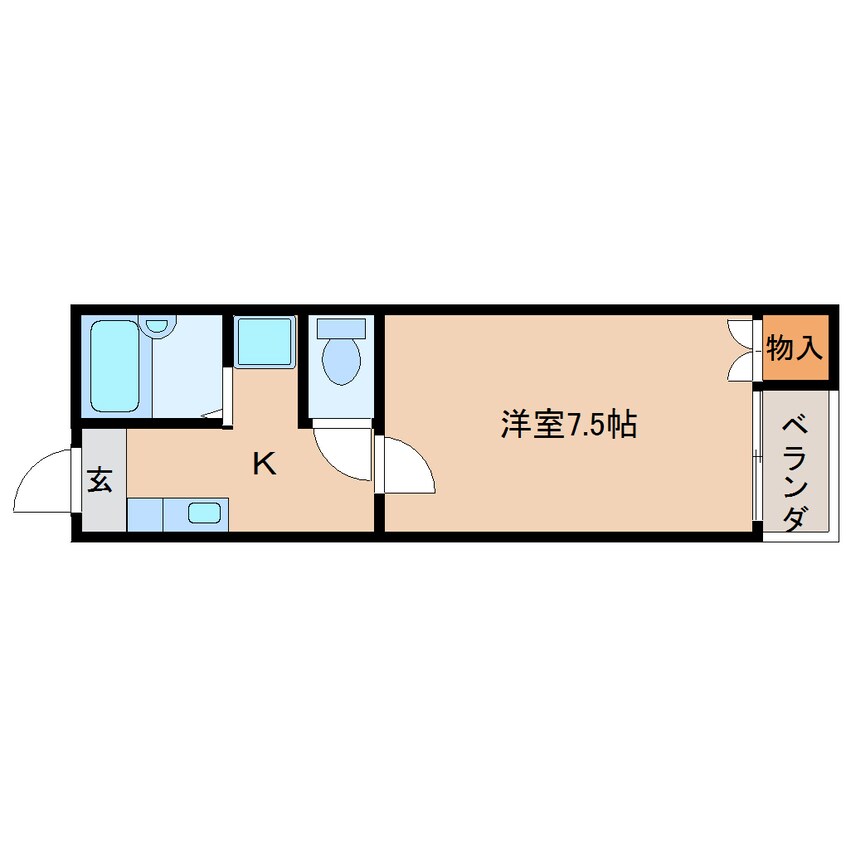 間取図 近鉄難波線・奈良線/大和西大寺駅 徒歩9分 2階 築31年