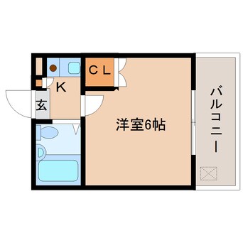 間取図 近鉄難波線・奈良線/大和西大寺駅 徒歩3分 1階 築34年