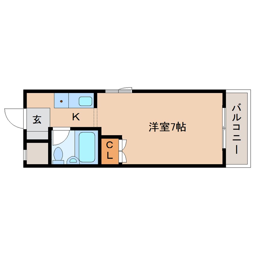 間取図 近鉄難波線・奈良線/大和西大寺駅 徒歩8分 2階 築34年