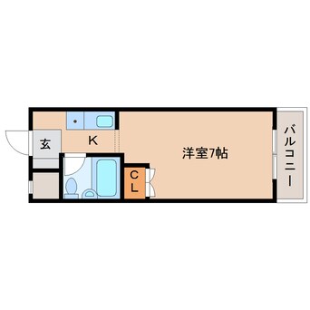 間取図 近鉄難波線・奈良線/大和西大寺駅 徒歩8分 3階 築34年