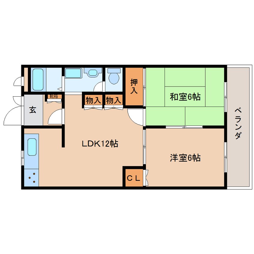 間取図 近鉄難波線・奈良線/大和西大寺駅 徒歩9分 3階 築24年