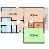 近鉄橿原線/尼ケ辻駅 徒歩18分 1階 築32年 2DKの間取り