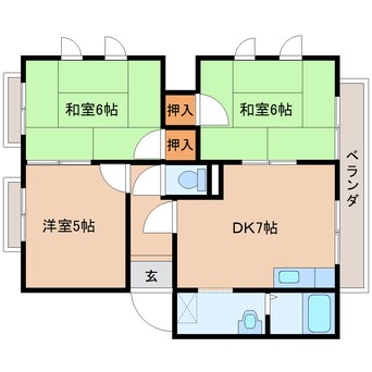 間取図 近鉄京都線/高の原駅 バス10分押熊北口下車:停歩6分 2階 築30年