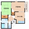 近鉄京都線/高の原駅 バス:7分:停歩2分 1階 築32年 2DKの間取り
