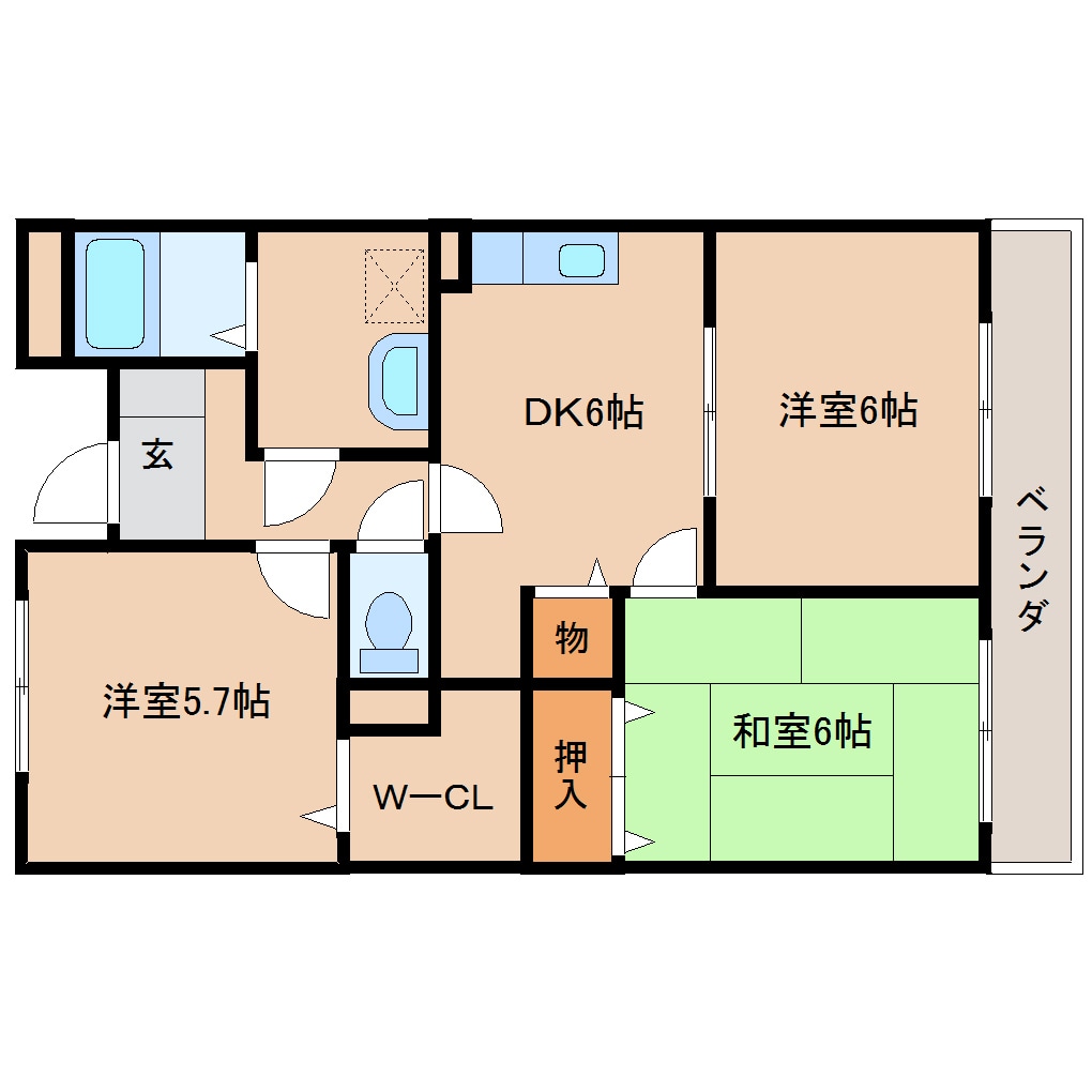 間取り図 近鉄京都線/木津川台駅 徒歩13分 3階 築27年