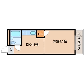 間取図 近鉄難波線・奈良線/大和西大寺駅 徒歩5分 1階 築42年