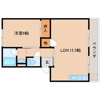 間取図 近鉄難波線・奈良線/大和西大寺駅 徒歩2分 1階 築47年