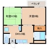 近鉄難波線・奈良線/大和西大寺駅 バス:10分:停歩1分 1階 築42年 2DKの間取り