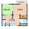 近鉄難波線・奈良線/大和西大寺駅 バス:10分:停歩1分 1階 築42年 2DKの間取り