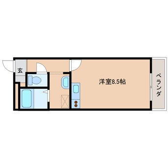 間取図 近鉄京都線/新祝園駅 バス10分光台７丁目下車:停歩2分 2階 築24年