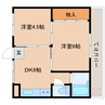 近鉄難波線・奈良線/菖蒲池駅 徒歩7分 2階 築36年 2DKの間取り