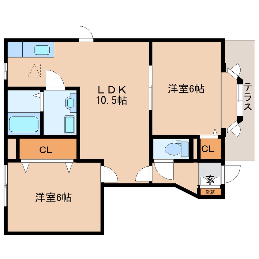 間取図 近鉄京都線/平城駅 徒歩18分 1階 築28年