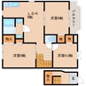 近鉄京都線/平城駅 徒歩18分 2階 築27年 3LDKの間取り
