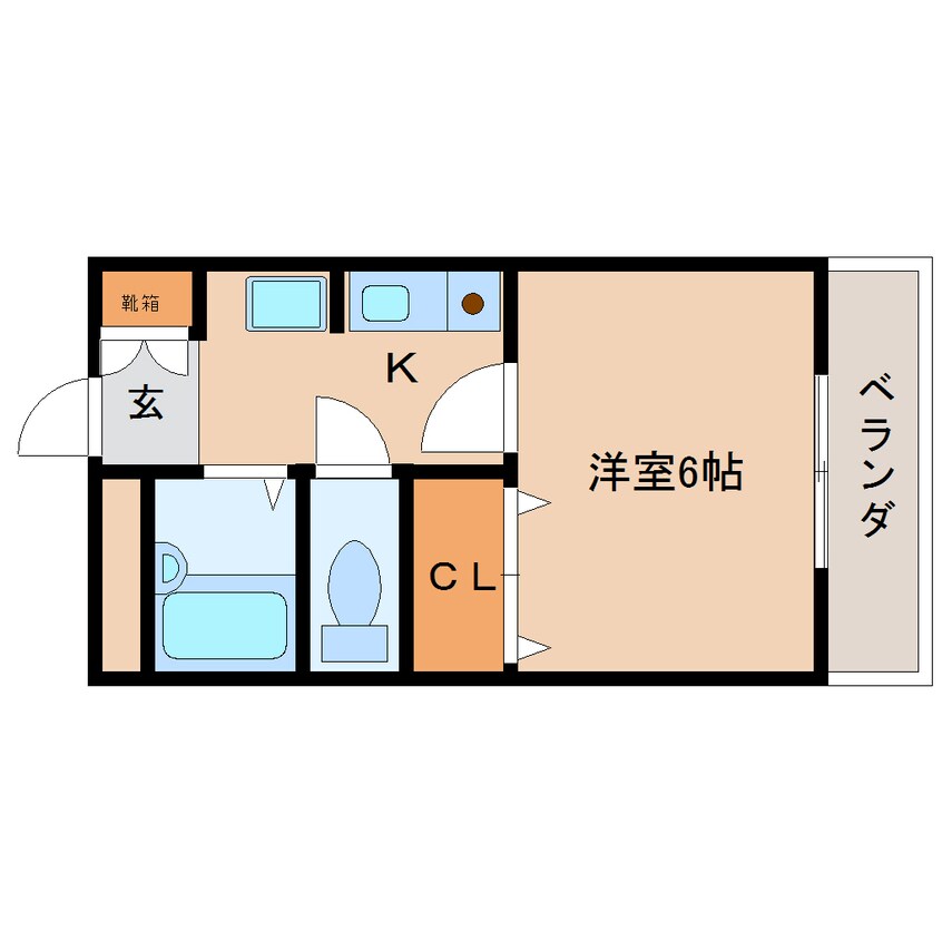 間取図 近鉄橿原線/尼ケ辻駅 徒歩7分 1階 築21年