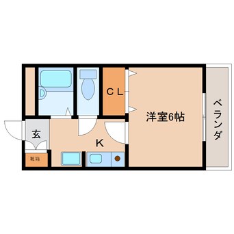 間取図 近鉄橿原線/尼ケ辻駅 徒歩7分 1階 築21年