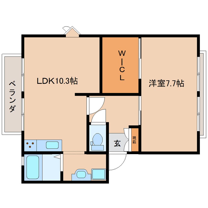間取図 近鉄けいはんな線/学研奈良登美ケ丘駅 バス9分光台六丁目下車:停歩2分 2階 築32年