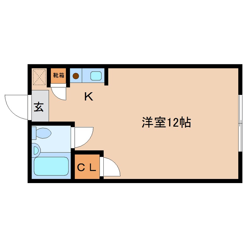 間取図 近鉄橿原線/尼ケ辻駅 徒歩8分 2階 築39年