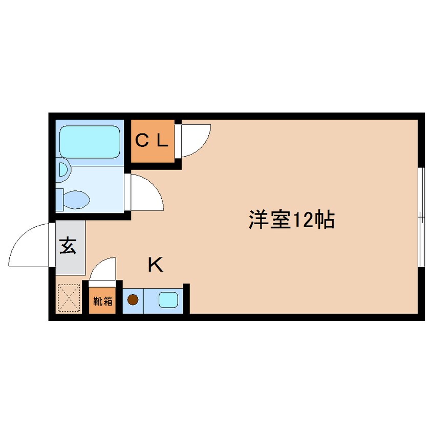 間取図 近鉄橿原線/尼ケ辻駅 徒歩8分 1階 築39年