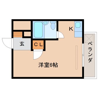 間取図 近鉄橿原線/尼ケ辻駅 徒歩1分 3階 築34年