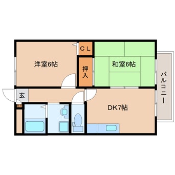 間取図 近鉄難波線・奈良線/大和西大寺駅 バス10分押熊北口下車:停歩3分 2階 築28年