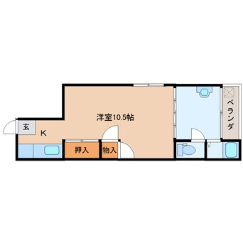 間取図 近鉄難波線・奈良線/大和西大寺駅 徒歩5分 2階 築44年