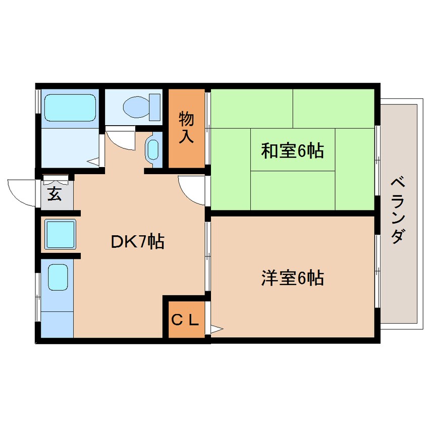 間取図 近鉄橿原線/尼ケ辻駅 徒歩15分 1階 築29年