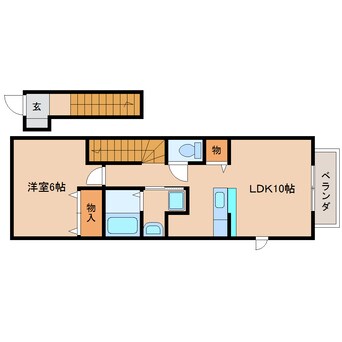 間取図 近鉄難波線・奈良線/大和西大寺駅 徒歩15分 2階 築21年