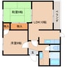 近鉄京都線/高の原駅 徒歩18分 2階 築31年 2LDKの間取り