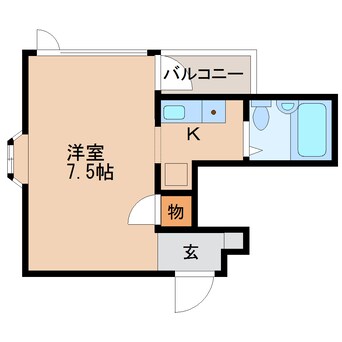 間取図 近鉄京都線/山田川駅 徒歩2分 3階 築30年