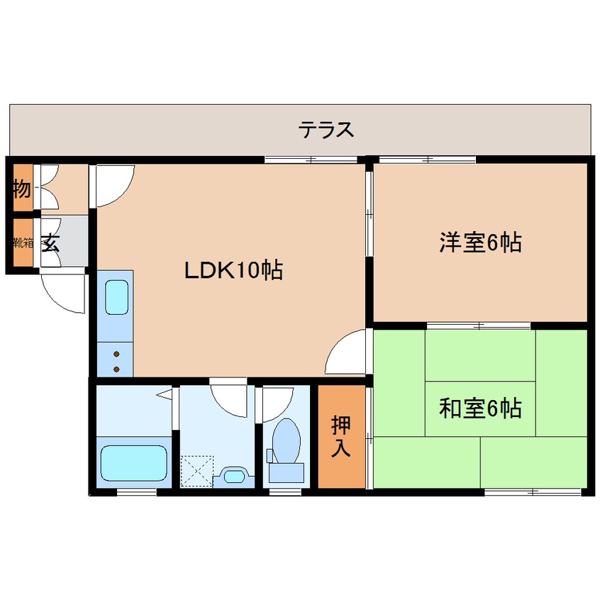 間取図 近鉄難波線・奈良線/大和西大寺駅 徒歩7分 1階 築29年