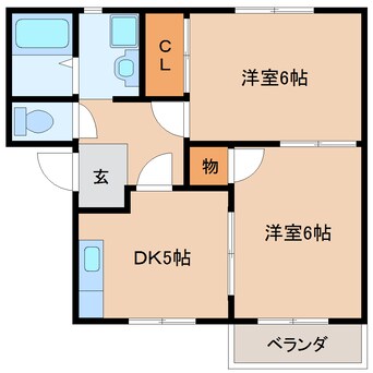 間取図 近鉄難波線・奈良線/大和西大寺駅 徒歩15分 1階 築29年