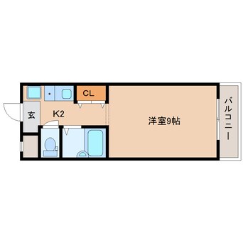 間取図 近鉄難波線・奈良線/菖蒲池駅 徒歩5分 1階 築25年